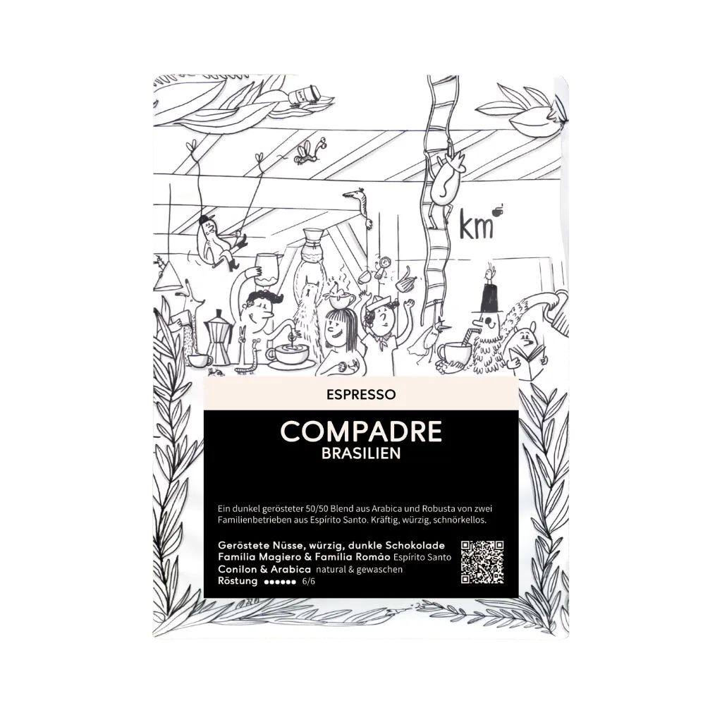 Unser Kaffee "APAS" Vorderansicht mit Label
