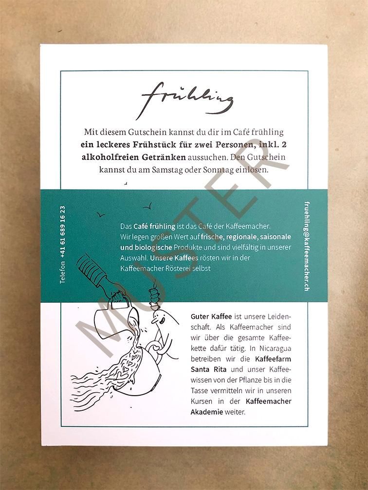 Gutschein für ein Frühstück zu zweit im Café Frühling